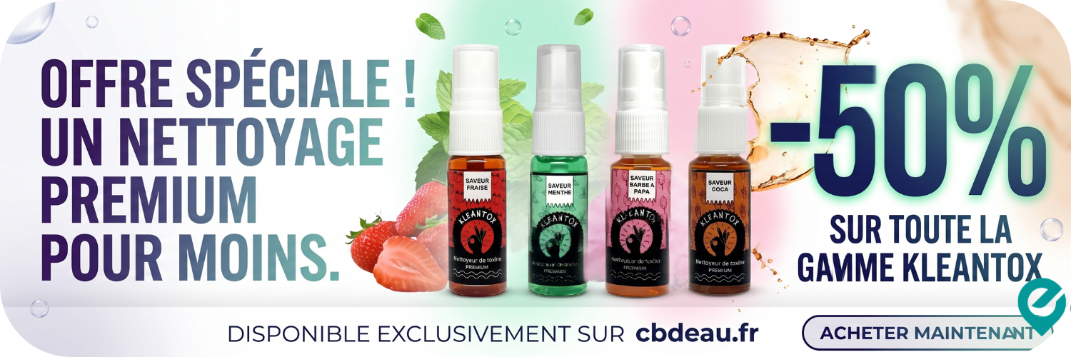 Spray Kleaner KLEANTOX -50% : le spray anti THC en promotion chez CBD’EAU